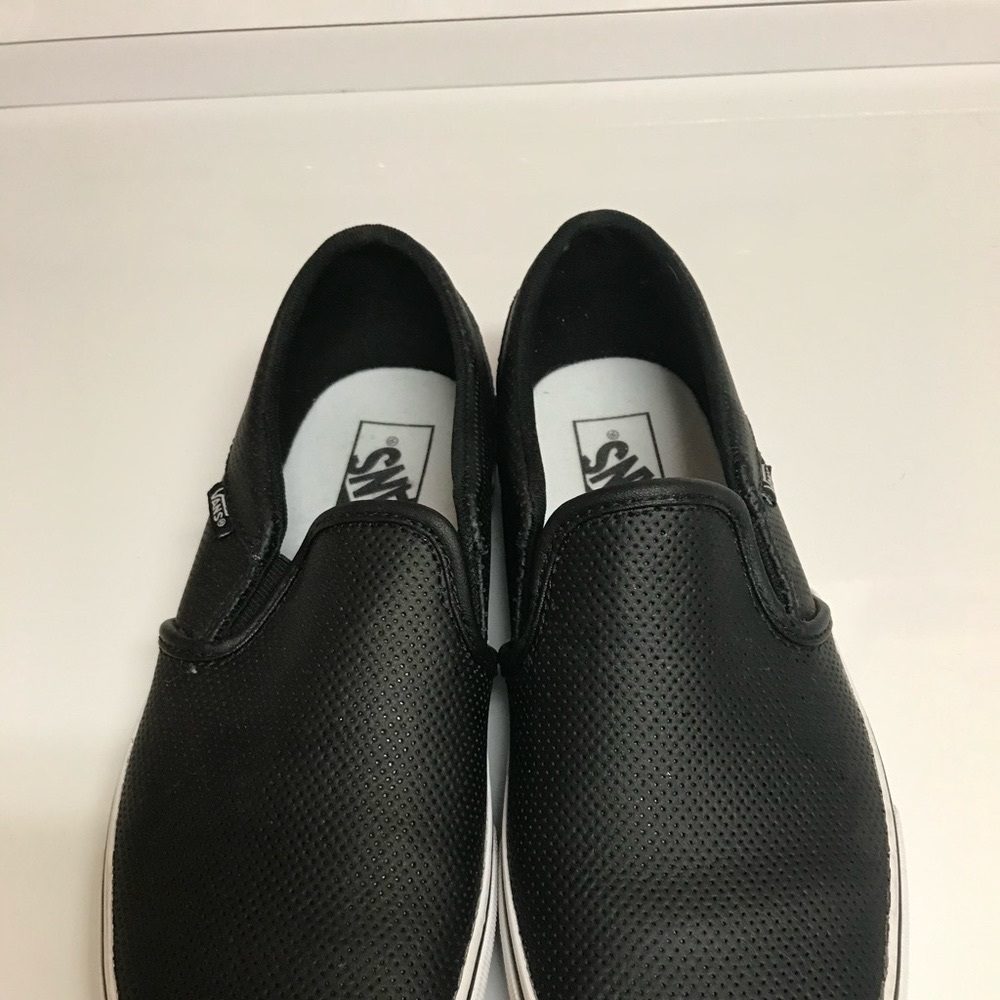 Perf Leather Slip On Vans